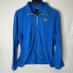 The North Face TKA 100 Glacier 1/4 Zip Fleece Pullover Blue Men's XL